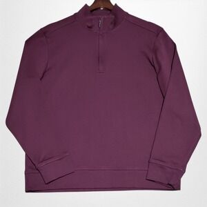 Tommy Bahama Sweater Mens Medium Quarter Zip 100% Pima Cotton Pullover Run Berry